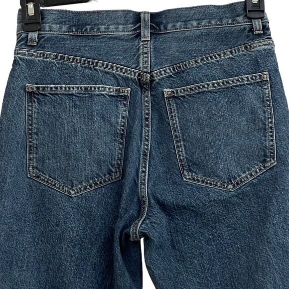 Uniqlo SZ 24 Mom Jeans High-Rise Medium Wash Pockets Zip-Fly Blue Womens - Picture 4 of 9